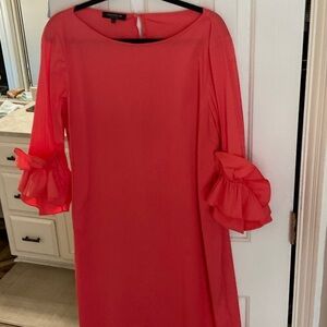 Lafayette 148 New York Vibrant Red Long Sleeve Dress
